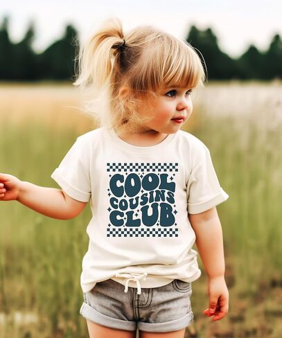 نادي Cousins ​​Coosins العصري الرجعية مطابقة القميص للأولاد والبنات Checkered Cousin Crew Tee in Kuwait