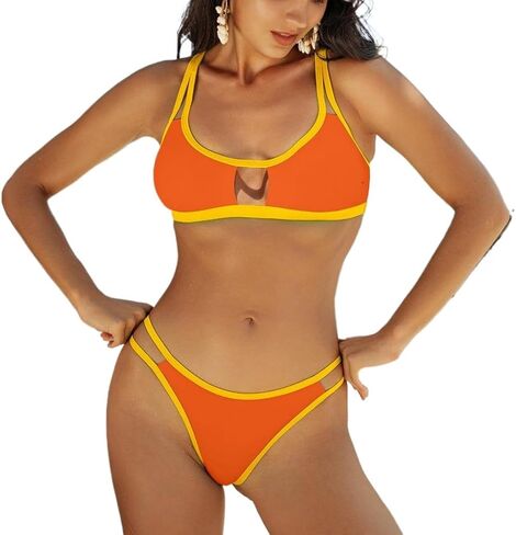 Catalpalev Women's Two Piece Push Up Cheeky Drawstring Swimsuit High-Waisted Slimming Bikini Set Beach Swimwear in Saudi Arabia