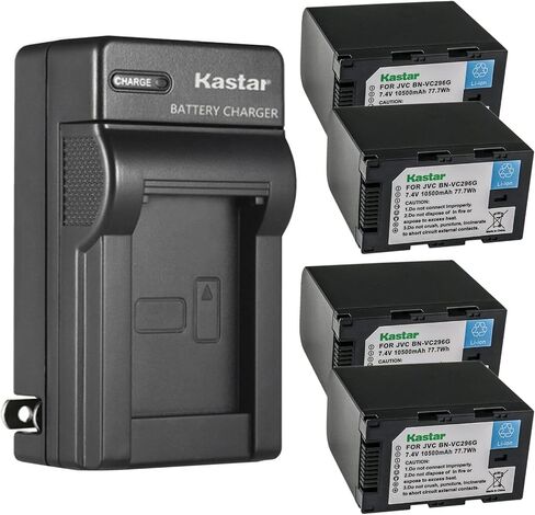 Chastar AC Wall Battery Charger استبدال لـ JVC BN-VC264G BN-VC296G ، ​​CHVC GY-HC500 Camcorder ، JVC Connected CAM GY-HC500E GY-HC500U ، JVC GY-HC 550 GY-HC 550E CAMCORDER in Kuwait