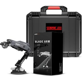 Blade Arm for DJI Pocket 3, Insta 360, and GoPro Hero 12 Cameras with N2 Arm Technology Bundle with Waterproof Hard Case (Black) (2 Items)