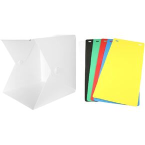 DOITOOL 1Set Portable Mini LED Folding Light Box with Color Backdrops for Photography Mini Photo Box for Professional Product Photography