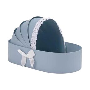 Baby Shower Box Flower Box Cradle Floral Basket Romantic Wedding Celebration Home Decor Birthday Gift Box Paper Cardboard Box, White
