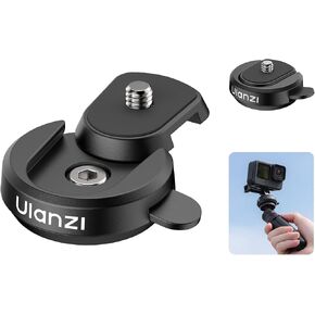 ULANZI CK01 Cka Quick Release Base Set Camera Accessories, Quick Setup Kit with 1/4'' Screw for GoPro DJI Insta360 AKASO Action Cameras, Small Camera and Lights Super-Quick Switching
