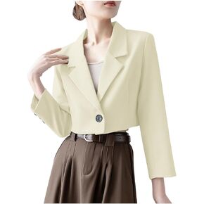 Womens Cropped Blazer Jacket 2024 Lightweight Business Casual Eleglant Fashion Work Office Jackets Suit Summer Fall