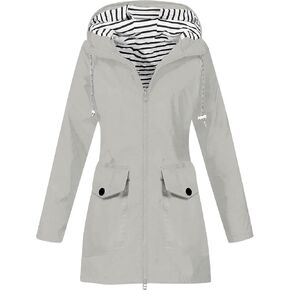 Lightweight Rain Jackets for Women Waterproof Outdoor Long Raincoat Slicker Shell Hooded Windbreaker With Pockets