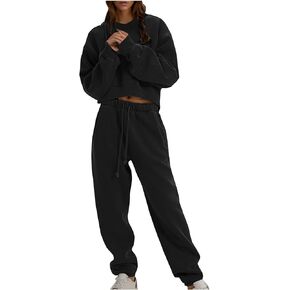 Womens 2 Piece Outfits Long Sleeve Oversized Sweatshirt Sweatpants Tracksuit Sweat Lounge Sets Fall Trendy Clothes