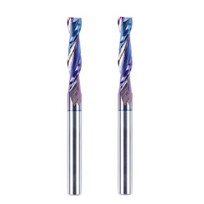 Spetool المكونة من 2 قطعة حلزونية التوجيه بت 1/4 بوصة ساق ، 1-1/4 بوصة طول القطع 3 بوصة OVL ، بتات كربيد المغلفة TAC للاصطدام الخشب CNC SLOT SLOT SLOTISE CORVER