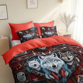 Light Red Reversible Duvet Cover Toddler, Cartoon Animal Penguin Comforter Cover, 2 Pieces Super Soft Bedding Set 40 X 60 Inches, with Zipper Closure & 1 Pillow Shams 20 X 30 Inches