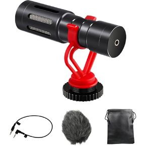 ADAI Camera Microphone with Shock Mount Professional Kit for iPhone,Android Phones,Canon EOS, DSLR Cameras and Camcorders-Perfect Camera Microphone,Shotgun Mic