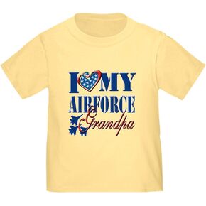 CafePress I Love My Airforce Grandpa T Shirt Cute Toddler Graphic Tee, 100% Cotton