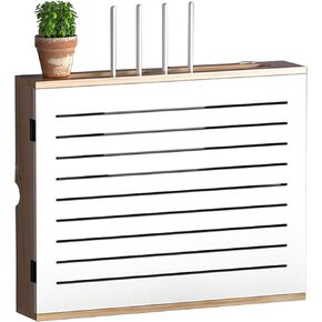 ngddf2haa Router Shelf Wall-Mounted Router Rack Bracket Window-Shades Floating Shelf for WiFi Storage Cable Organizer Box Power Strip Protector (Color : White(a) Size : 50×40cm)