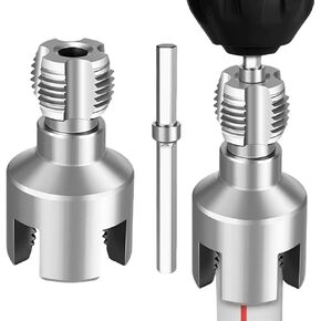 Integrated Internal & External Pipe Threading Tool for 1/2" (DN15) 3/4" (DN20), Electric Drill Compatible Dual-Function Pvc Pipe Threader Cutting Tool Kit for Home Repair (3/4")