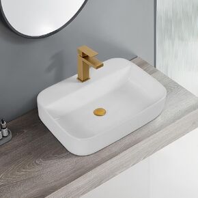 Rectangular Ceramic Wash Basin, Stylish Design with High-Gloss Finish, CUPC Certified, White