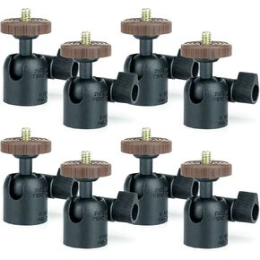 (8 Pcs) LINCO Lincostore 1/4" Swivel Mini Ball Head Screw Tripod Mount for DSLR Camera Camcorder Light Bracket A020 Cell Phone Holder Support (A020-8)