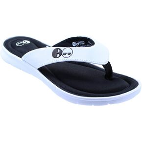 Black & White Women’s Memory Foam Thong Flip Flop Sandal