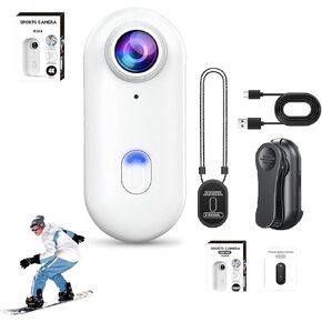 Stallionframes 4k Mini Camera, Horseback Riding Camera, Wearable Sports Cameras, Thumb Cameras with Waterproof Case, Wearable Video Recording, HD 1080p/4k Action Cam (White 1080-A) (White 1080-B)