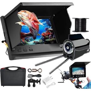 Anglereye Underwater Fishing Camera, 4.3 Inch LCD HD Portable IP68 Waterproof Ice Fishing Camera with 220° Wide-Angle Lens and Night Vision Light (20M/65FT)