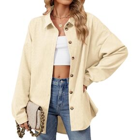 Womens Shacket Jacket Long Sleeve Button Down Shirts Casual Dressy Blouses Jacket Classic Trendy Going Out Clothes