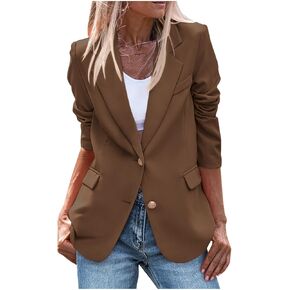 Womens Casual Blazers Open Front Long Sleeve Work Office Jackets Blazer Solid Color Elegant Blazers All Seasons