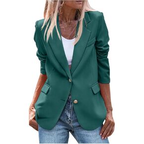 Womens Casual Blazers Long Sleeve Lapel Button Slim Fit Work Office Blazer Jacket Formal Fashion Going Out Clothes