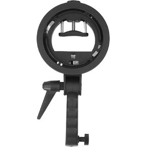 S Type Bracket Holder for Speedlite Flash | Foldable & Adjustable for Snoot/Softbox/Beauty Dish | 180° Rotatable Head with Hot Shoe Protection | Works with Most Speedlites