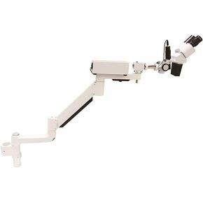 REEHUT 10X Magnification Long Arm Binocular Microscope 5W LED Binocular Microscope Rotatable for Denture Tool Equipment Spot Light Microscope
