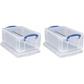 Really Useful Storage Box 9 Litre Pack of 2 - Color: Clear in Kuwait