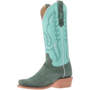 Women's Teal Roughout Vamp 13In Mint Cowhide Top Boot