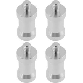 4PCS 1/4 Inch Female to 1/4 Inch Male Convertor Threaded Screw Adapter Spigot Aluminum Alloy for Studio Light Stand Hotshoe Coldshoe Adapter