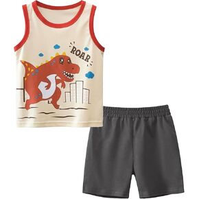 Toddler Boys Cotton Tank Top and Shorts Set ، Summer Outfit in Kuwait