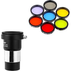 SVBONY 7pcs Filters Set for Enhance Lunar Planetary Views Bundle with Barlow Lens 2X