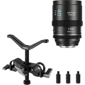 SIRUI 40mm T1.8 1.33X Anamorphic Lens and Camera Lens Support, Universal 15mm Rail Telephoto Long Lens Support Bracket