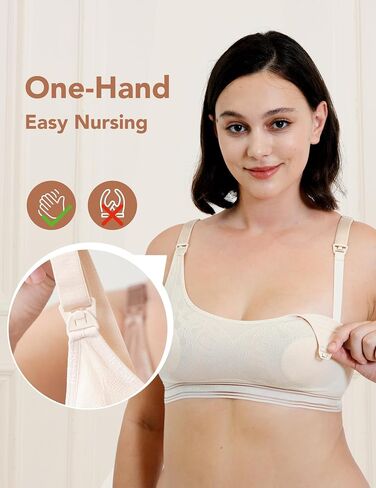 HOFISH Lace Nursing Bras for Breastfeeding, Thin and Breathable Nipple Pad Maternity Bra for Pregnancy in Saudi Arabia