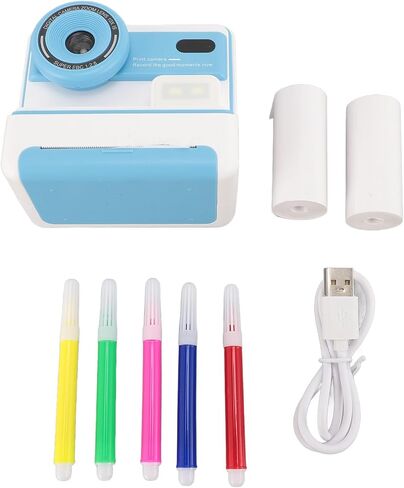 Kids Camera Instant Print Camera, 1080P HD 48MP Kids Print Camera with 2.4 Inch Screen, 16X Digital Zoom, Selfie Digital Camera for Toddler (Blue) in Saudi Arabia