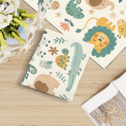 4 Pack Fluorescent Light Covers for Ceiling Lights Cute Wild African Animals Including Lion Giraffe Elephant Magnetic Light Filters Diffuser Shade for Classroom Home Office School in Saudi Arabia