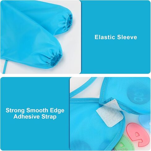 Accmor 4 Pack Long Sleeve Baby Bibs, Waterproof Sleeved Bib, Toddler Baby Girls Boys Smock Bibs for 6-36 Months in Saudi Arabia