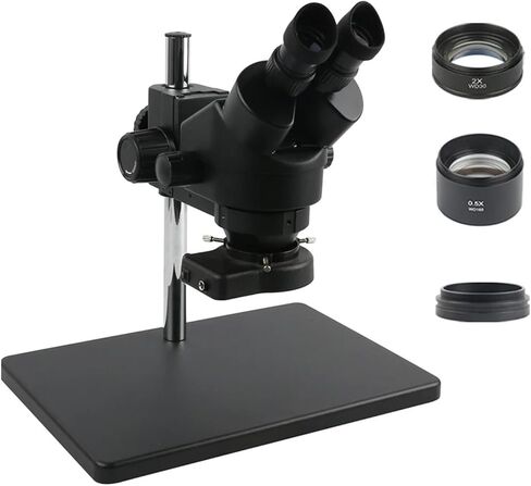 7X - 45X Continuous Zoom Magnification Stereo Microscope Industrial Binocular Microscope LED Ring Light for Phone PCB Soldering(F) in Saudi Arabia