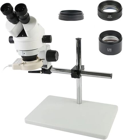 7X - 45X Continuous Zoom Magnification Stereo Microscope Industrial Binocular Microscope LED Ring Light for Phone PCB Soldering(F) in Saudi Arabia