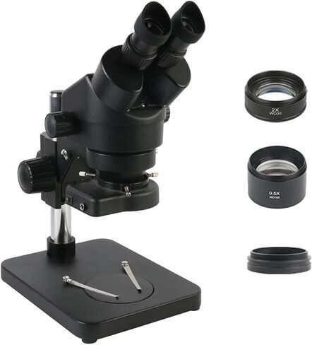 7X - 45X Continuous Zoom Magnification Stereo Microscope Industrial Binocular Microscope LED Ring Light for Phone PCB Soldering(F) in Saudi Arabia
