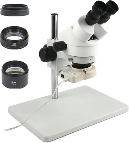 7X - 45X Continuous Zoom Magnification Stereo Microscope Industrial Binocular Microscope LED Ring Light for Phone PCB Soldering(F) in Saudi Arabia