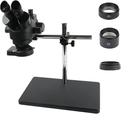 7X - 45X Continuous Zoom Magnification Stereo Microscope Industrial Binocular Microscope LED Ring Light for Phone PCB Soldering(F) in Saudi Arabia