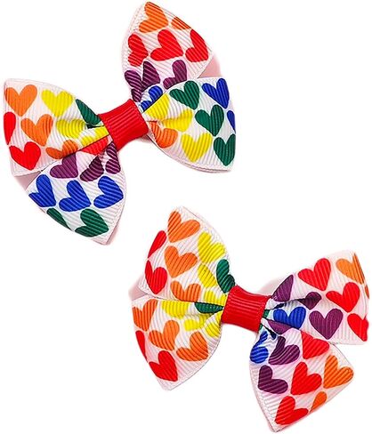 Baby Rainbow Snap Clips Bow Toddler Rainbows Clips Bowknot Infant Baby Rainy Bow JHP05 (2 pcs-i) in Saudi Arabia
