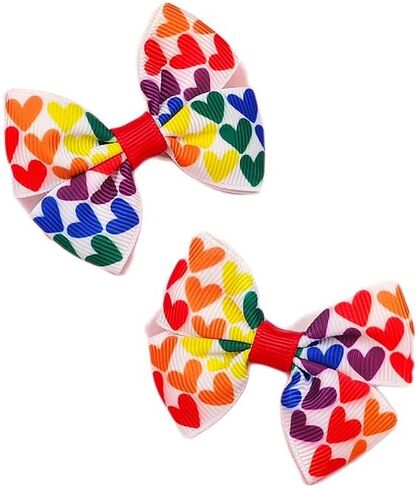 Baby Rainbow Snap Clips Bow Toddler Rainbows Clips Bowknot Infant Baby Rainy Bow JHP05 (2 pcs-i) in Saudi Arabia