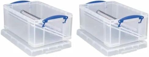 Really Useful Storage Box 9 Litre Pack of 2 - Color: Clear in Saudi Arabia
