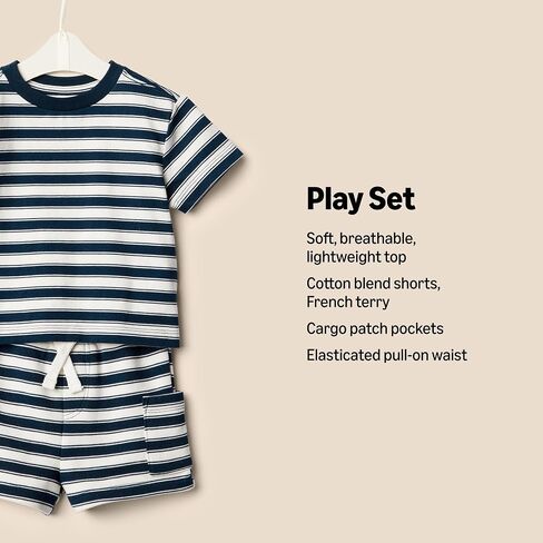 Amazon Essentials x Sofia Grainge Babies, Toddlers, and Boys' T-Shirt and Short Play Set, Multipacks in Kuwait