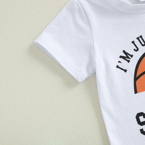 Toddler Infant Baby Boy Summer Outfit Basketball Print Short Sleeve T-Shirt Tops Shorts Set Game Day Sports Clothes in Saudi Arabia