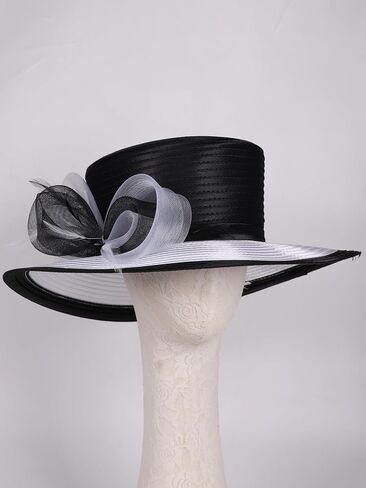 قبعات زفاف للسيدات للسيدات في Fedora Wide Brim - Derby & Tea Party Church Bridal Kentucky Hats Flat Flat in Saudi Arabia