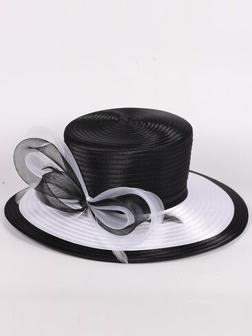 قبعات زفاف للسيدات للسيدات في Fedora Wide Brim - Derby & Tea Party Church Bridal Kentucky Hats Flat Flat in Saudi Arabia