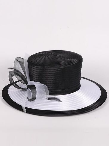 قبعات زفاف للسيدات للسيدات في Fedora Wide Brim - Derby & Tea Party Church Bridal Kentucky Hats Flat Flat in Saudi Arabia