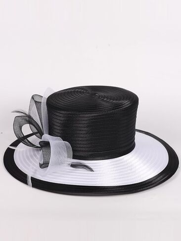قبعات زفاف للسيدات للسيدات في Fedora Wide Brim - Derby & Tea Party Church Bridal Kentucky Hats Flat Flat in Saudi Arabia